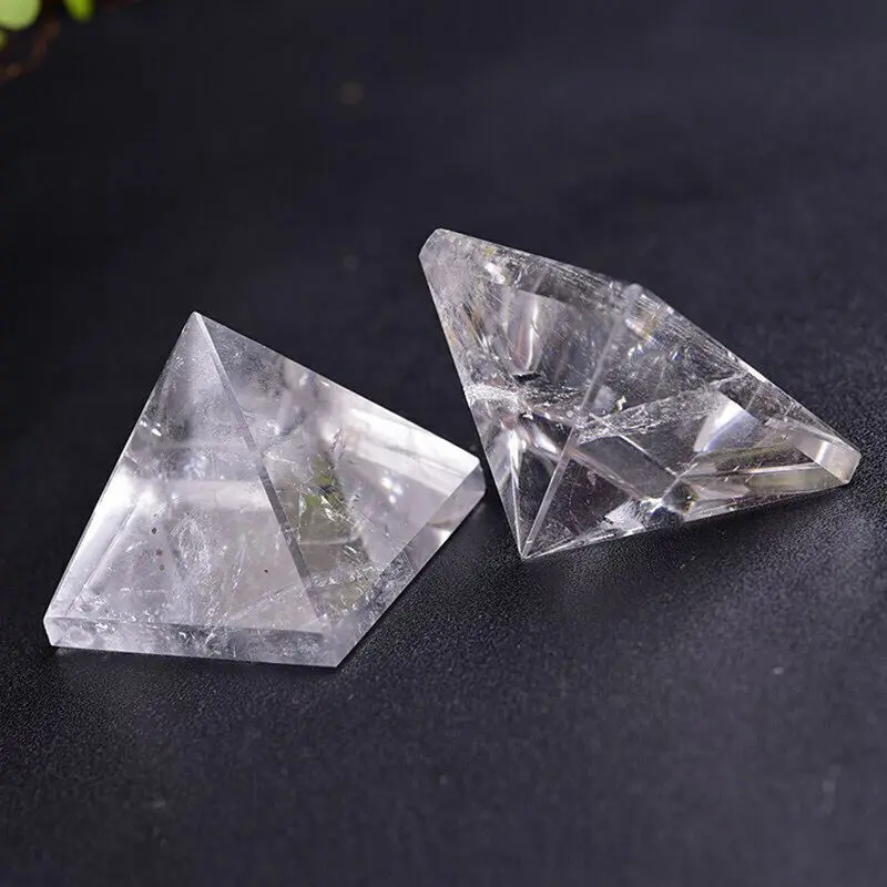 Natural Clear Quartz Crystal Energy Tower Reiki Mineral Pyramid Gemstone Decor 5