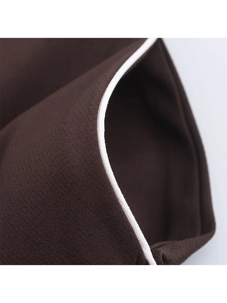 Woman Vest Pant Outfits Office Fashion With Belt Vest Coat And Straight Pants Chic Side Bright Line Decoration Lady Set 2 Piece