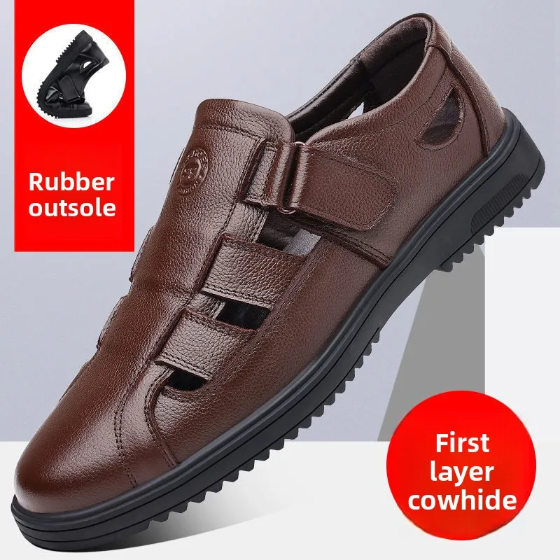 Breathable Leather Men's Casual Summer Sandals