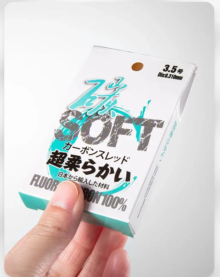 ZUKIBO 50M 100% Japanisches Ultra-Biegsames Fluorocarbon-Kohlefaser Zero Memory Hochtransparentes Kristallklares Vorfachseil Monofilament – Detail 8