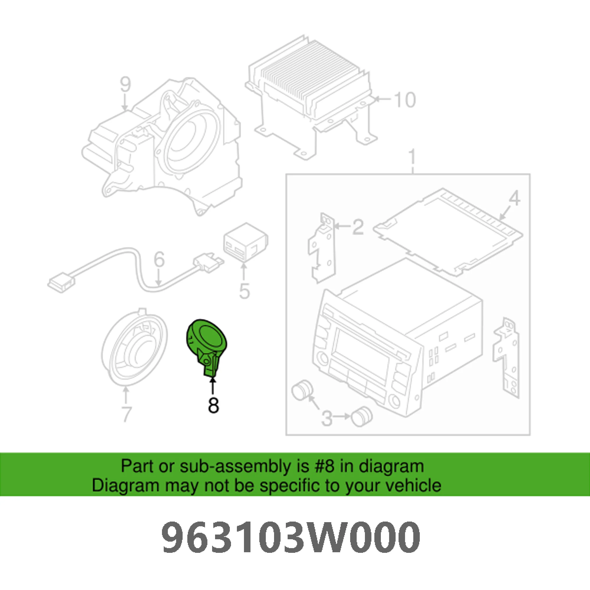 1pcs tweeter Speaker for Kia Sportage 2010 2013 96310-3W000 96310-3W500 Tweeter Speaker Assembly