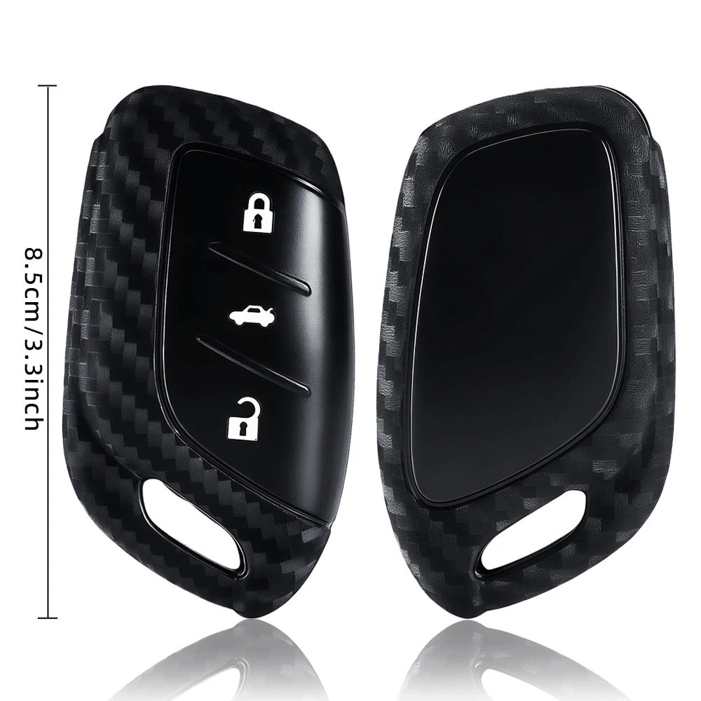 Carbon Fiber Style Silicone Key Cover Case