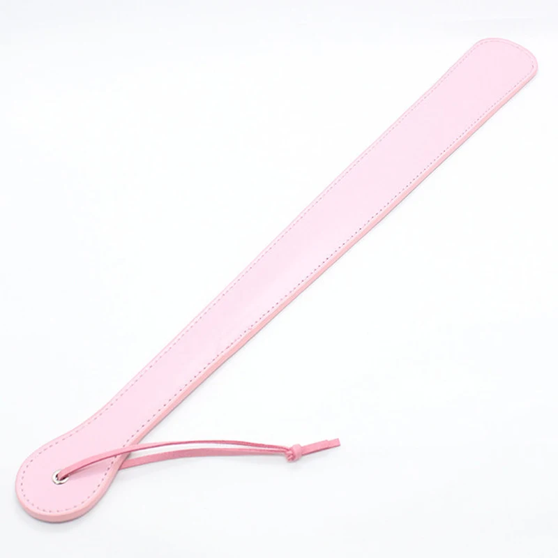 48CM Length PU Leather Horse Whip Paddles, Equestrian Riding Crop Whips with Wrist Strap 5