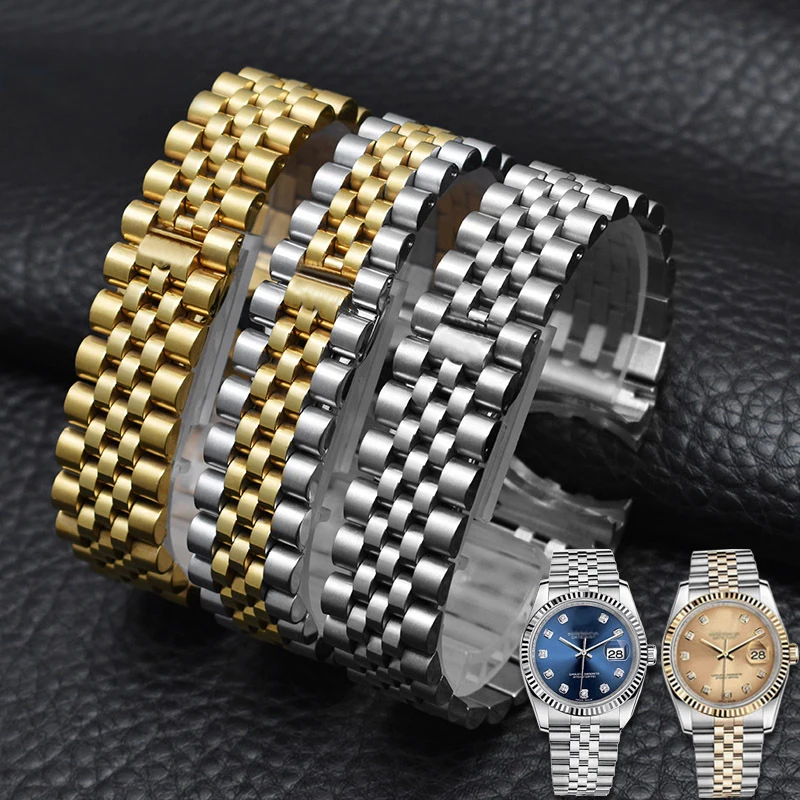 Cinturino Per Accessori Per Orologi In Acciaio Inossidabile Solido Per Rolex Datejust Day-Date Cinturino Per Orologio Con Data Oysterpertual 17Mm 20Mm