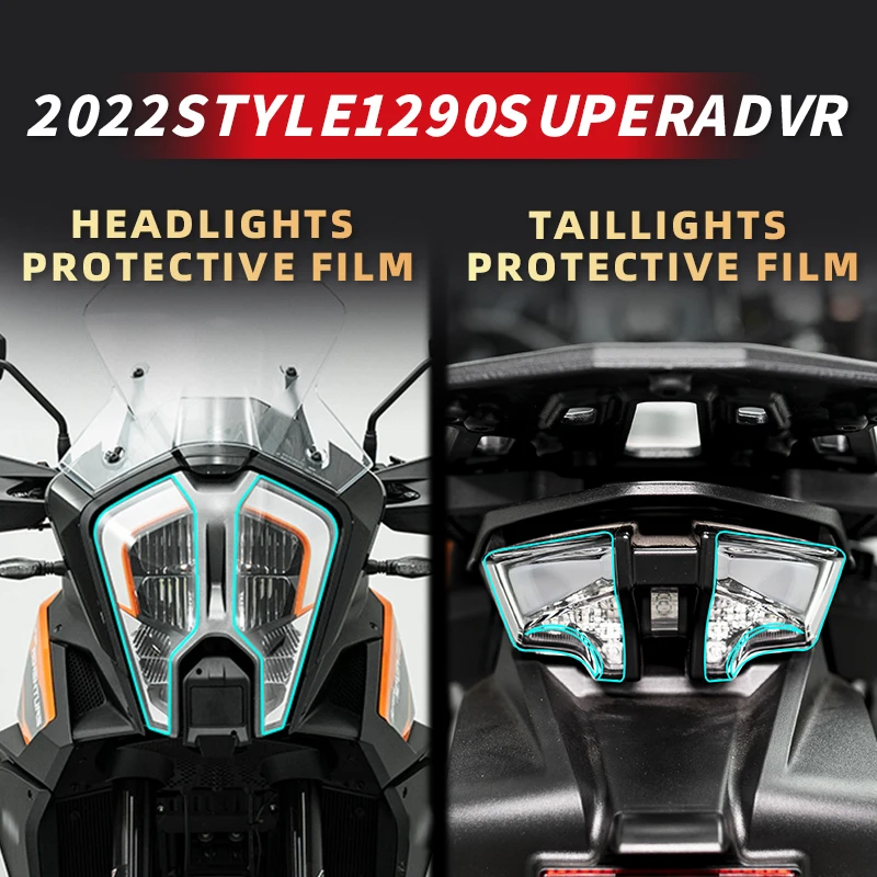 For KTM 1290 Super ADV R Motorcycle Lamp Accessories Transparent Protective Film Headlight And Taillight UV Protection
