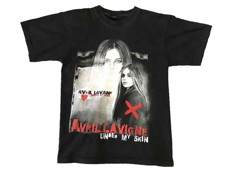 T-Shirt Vintage Avril Lavigne Under My Skin Album Shirt Black Band T Shirt