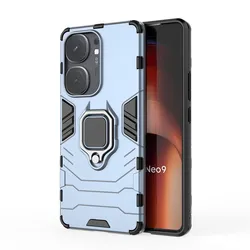Enhanced Protective Phone Case with Ring Holder and Armor Bumper Design for IQOO Neo9 (NavyBlue)