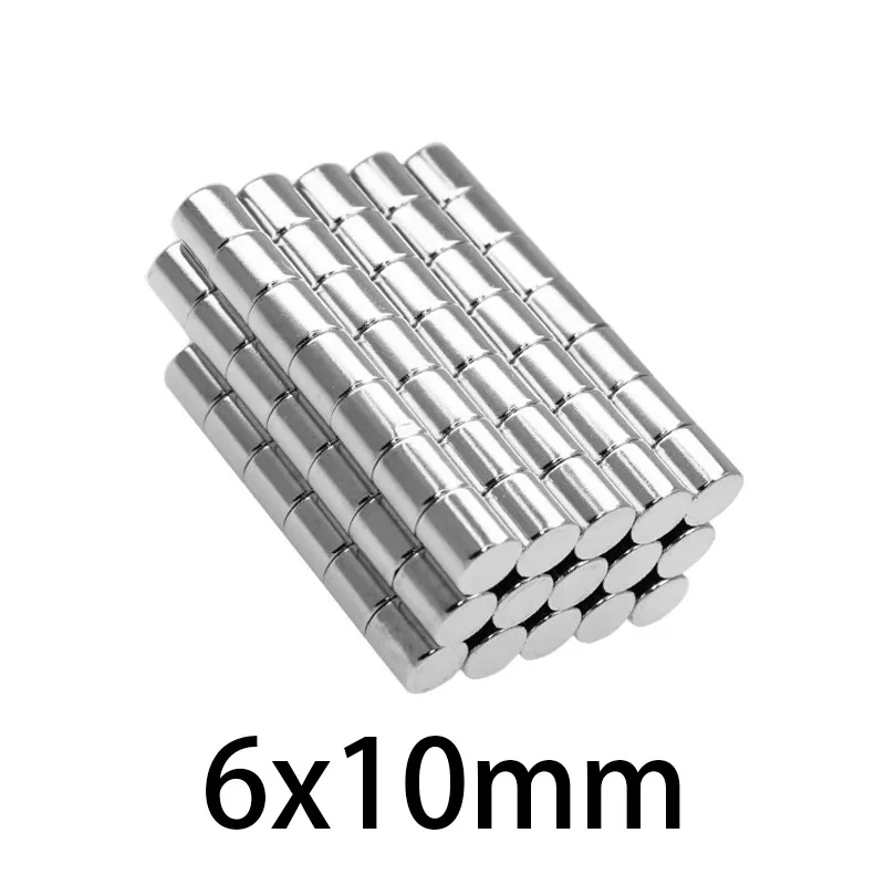 

20pcs 6x10mm Magnet Permanent NdFeB N35 Neodymium Round Fridge Magnets magnetic circular rare earth 6*10mm
