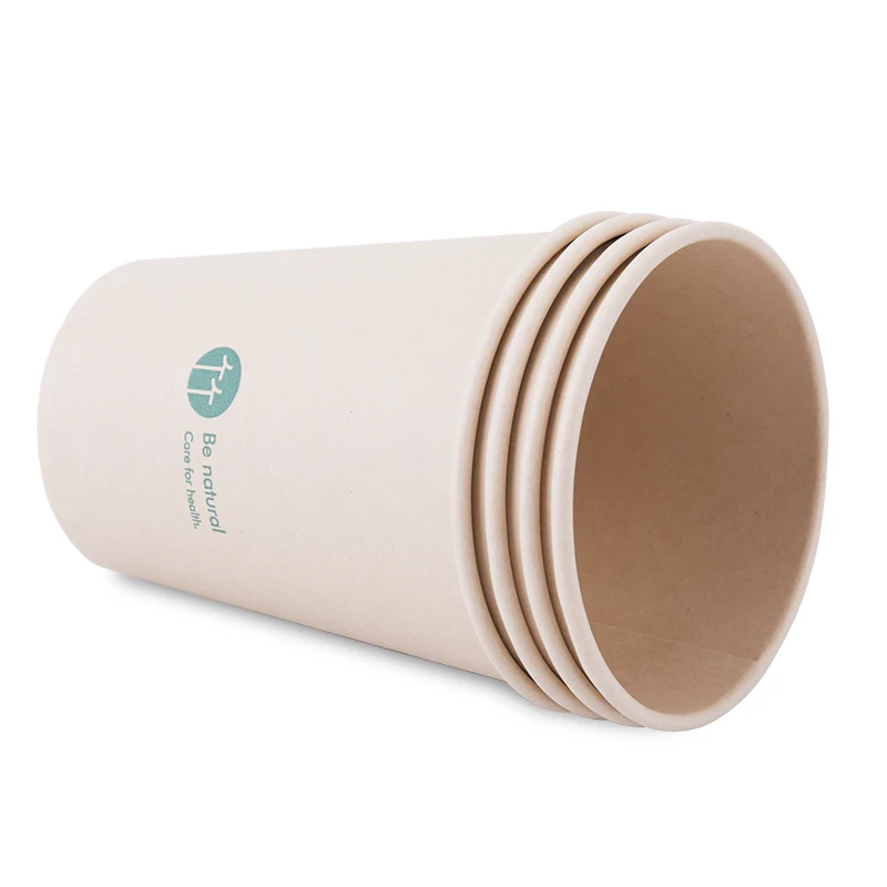 50PCS/Bag Deli 19207 Bamboo Fiber Disposable Paper Cup 250ml Office Meeling Room Cup