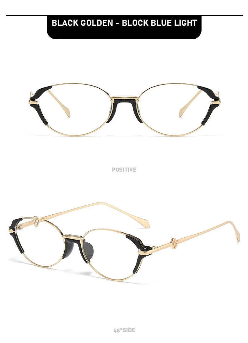 Elliptische Rahmen-einfache Gläser, Retro, neue Mode, Anti-Blaulicht, neue Damen-Foto-einfache Brille für Männer und Frauen 2541 – Detail 8