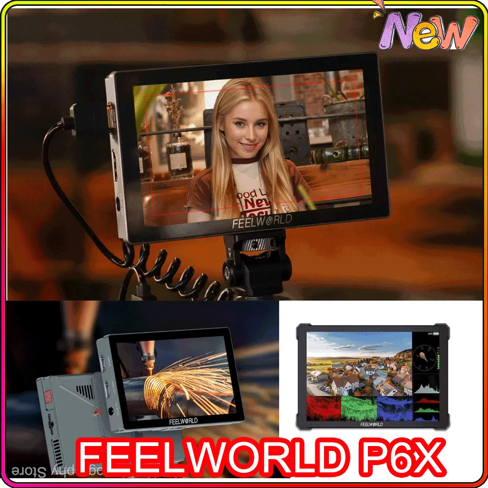 FEELWORLD P6X 5.5 Inch dslr field monitor 1000nit 4K DSLR Camera 3D LUT Touch Screen Field Monitor