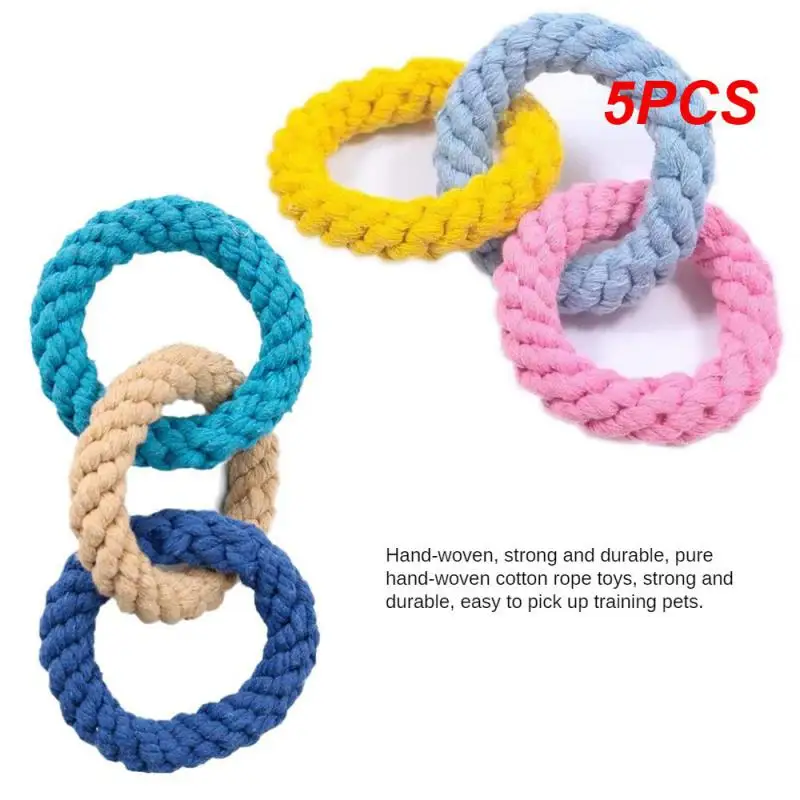 

5PCS Bird Cotton Rope Circle Toys Healthy Play Toy High Quality Cotton Rope Color Random Ladder Buckles Molar Teeth Cleaning