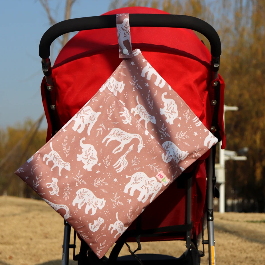30x40cm Wet Bags Baby Diaper Bag Waterproof Dry Nappy 2 Zipper Handbag Stroller Carry Pack Travel Outdoor Wet Diaper Storage Bag diaper bag