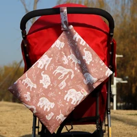 30x40cm Wet Bags Baby Diaper Bag Waterproof Dry Nappy 2 Zipper Handbag Stroller Carry Pack Travel Outdoor Wet Diaper Storage Bag 2