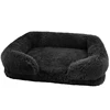 Plush square large dog bed for all seasons, comfortable and soft cat sofa bed with raised edges, removable plush cover dog bed, 5