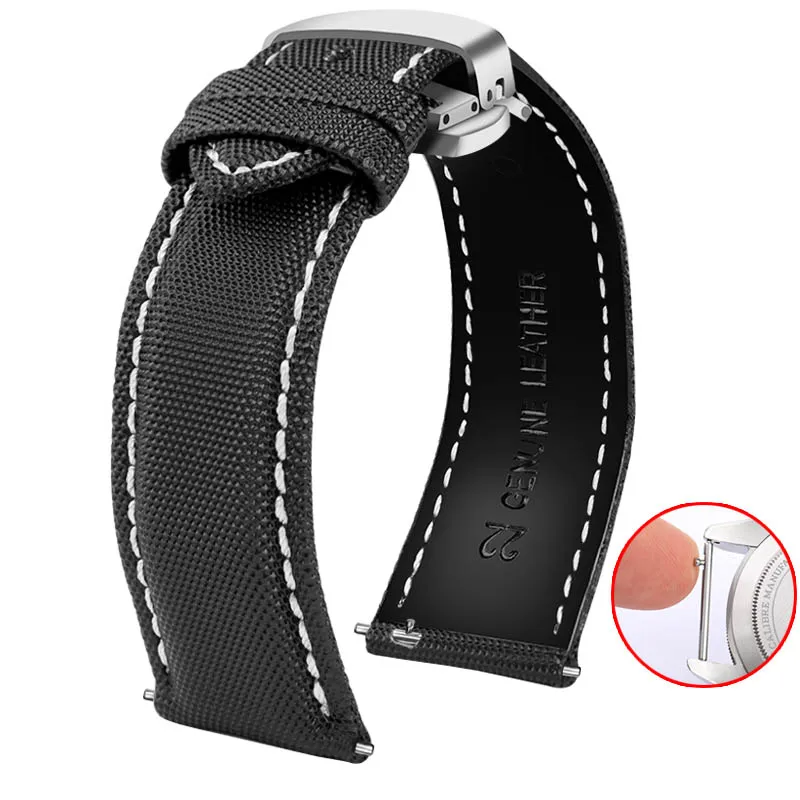 Vibrant Multi-Color Unisex Canvas Watch Band Bracelet - Blue, Orange, Black, Red Lines
