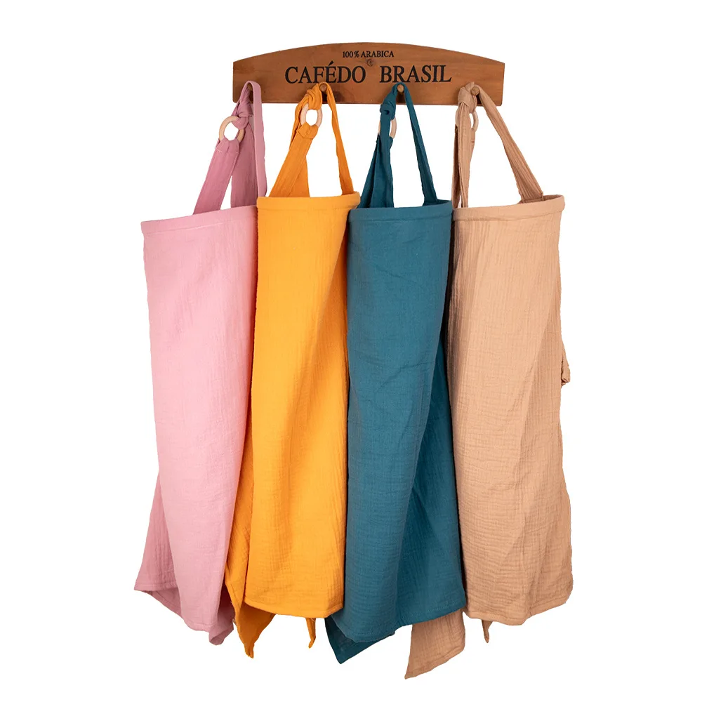 Breathable Breastfeeding Cover for Baby Breastfeeding Cotton Muslin Nursing Cover Apron Outdoor Privacy Mother Nursing Cloth