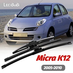 Complete Front & Rear Windshield Wiper Blades Set - Premium Windscreen Wipers Accessories - Micra K12 2005 - 2010 (3Pcs)