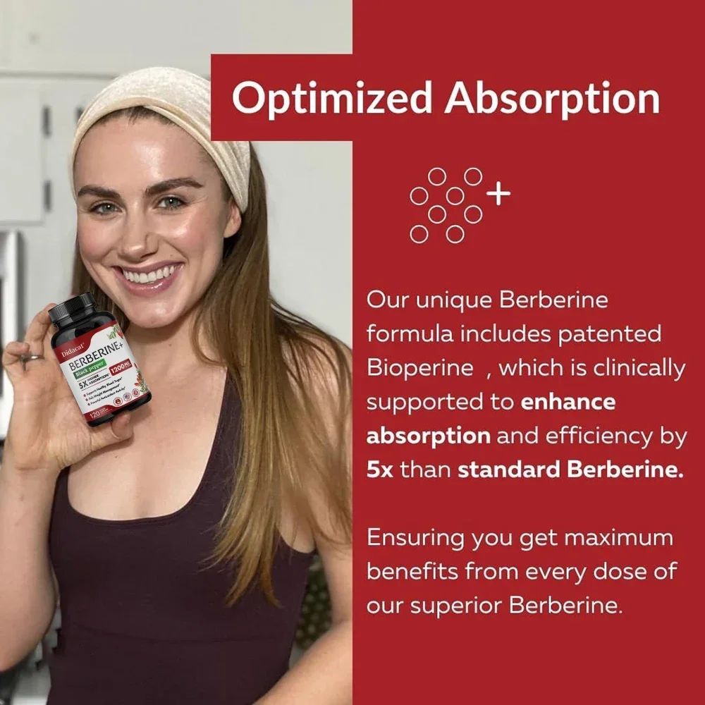 Berberine Supplement 1200 Mg Per Serving Heart Health Weight Management Antioxidant