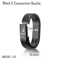 Titanium Alloy Quick Release Key Ring with Black PVD Coating - Durable Compact Metal Connector (Black - S)