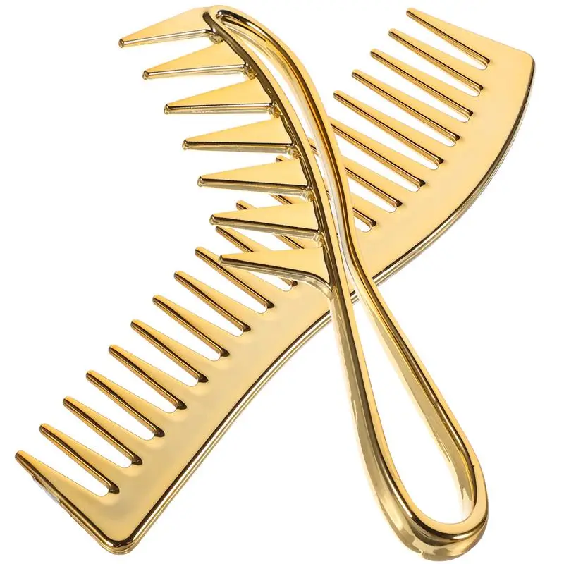 2pcs Wide Tooth Combs Detangling Combs Hair Hairstyle Tools for Curly Wet Hair