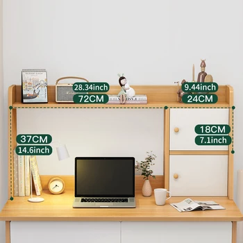 Solid Wood Computer Desk Student Household Computer Desk Bedroom Bedside Study Small Table With Double Cabinet Storage Rack