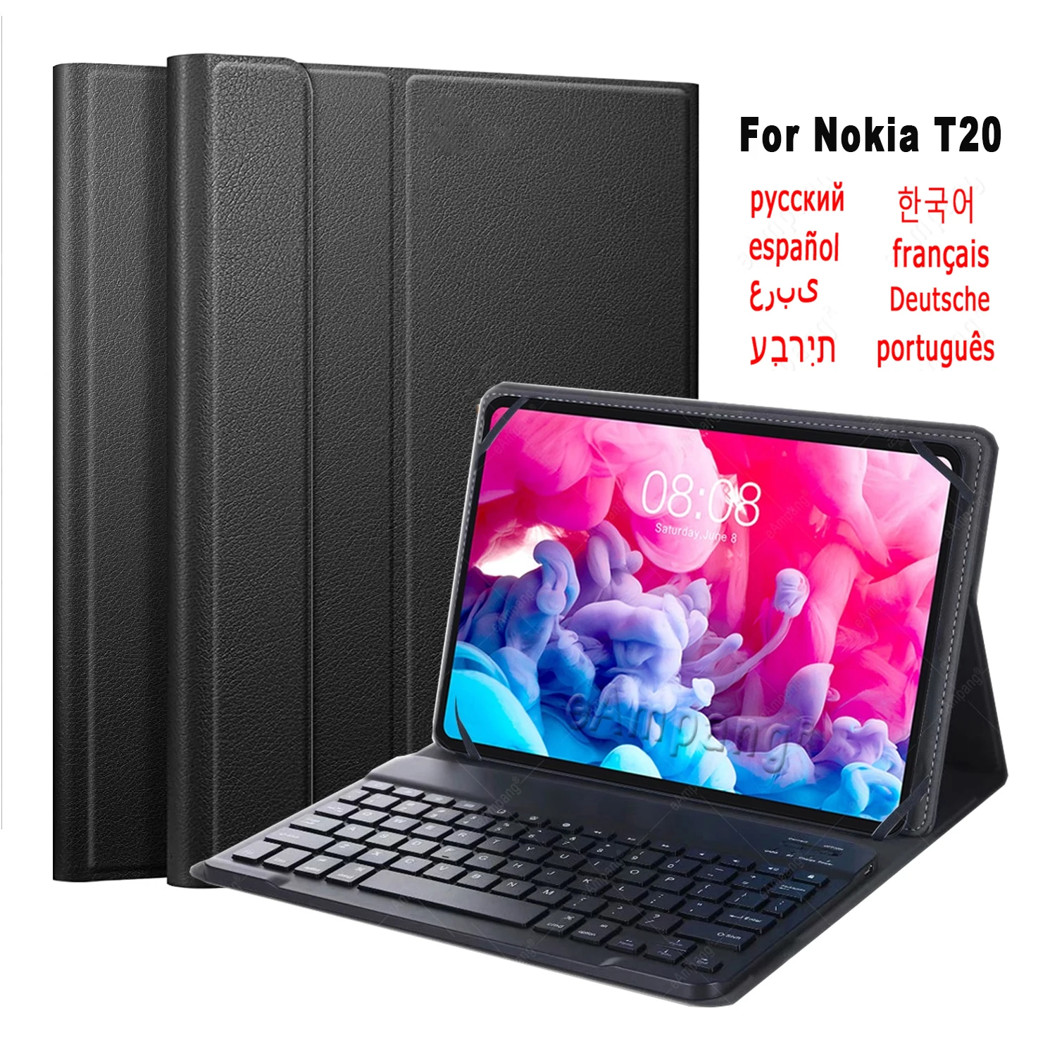 

Case Keyboard For Nokia T20 10.4 inch 2021 TA-1392 Russian Spanish Arabic Hebrew Korean AZERTY Portuguese Keyboard Cover Funda