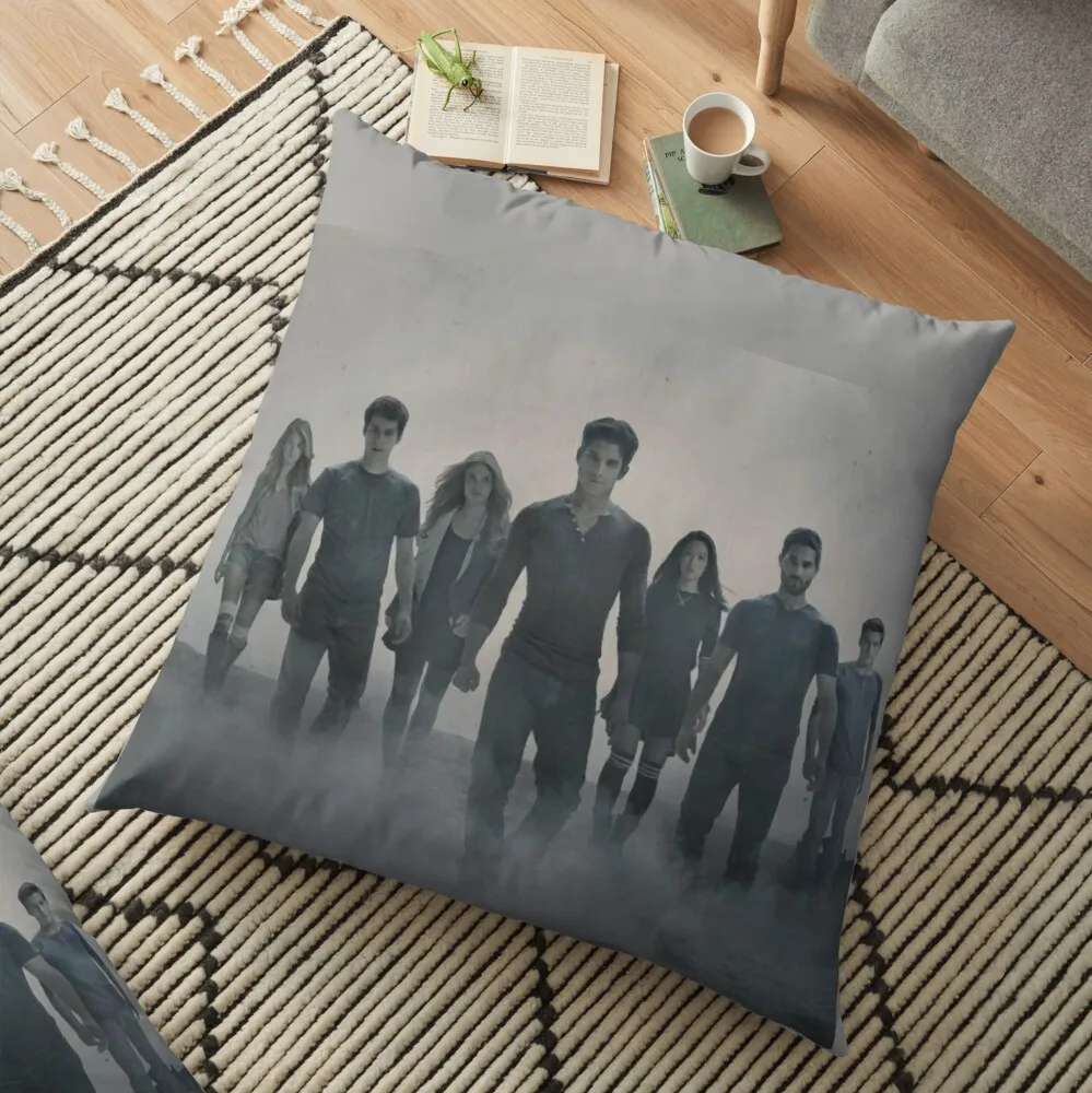 

Teen Wolf Cast Floor Pillow Christmas Cushion For Home Decorative Cushions For Living Room