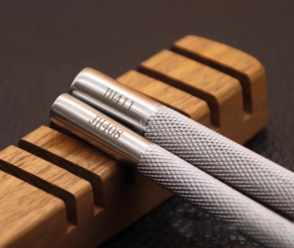 304 Stainless Steel Leather Embossing Stamp Tool-Geometric Patterns Metal Press Mold For Veg-Tan Leather Craft DIY Stamping