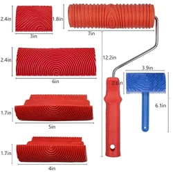 Wood Texture Paint Roller Set - 6-Piece Graining and Pattern Tools - Other (6-piece set)