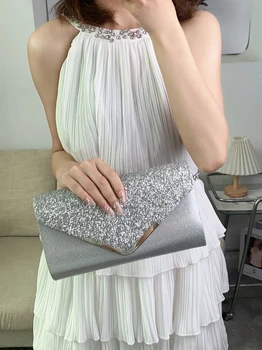 Glitter Bling Shiny Envelope Clutch Bag – Elegant Party & Wedding Handbag for Women
