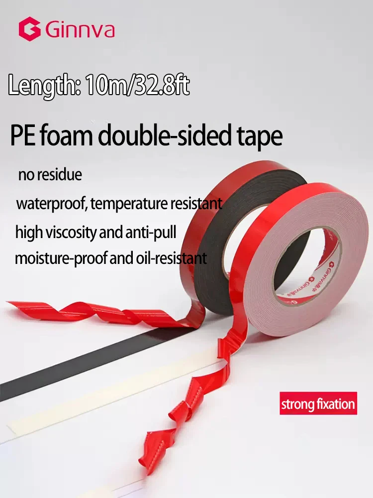 

Ginnva PE Foam double-sided tape 1mm thick white car waterproof high-viscosity strong fix photo frame mirror photo wall advertis