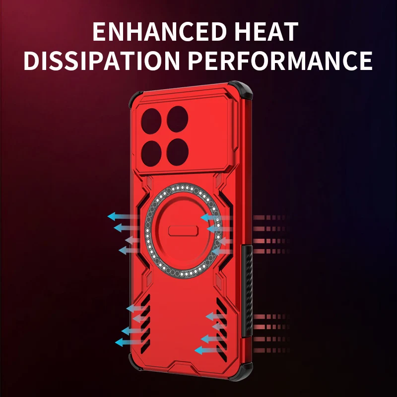 Mecha Heat Dissipation Air Cushion Anti-Drop Magnetic Phone Case