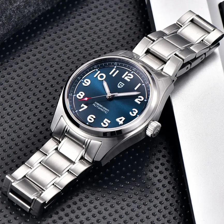 PAGANI DESIGN PD1717 Pilot NH35A Automatic Men's Mechanical Watch 38mm Gradient Sapphire Relogio Masculino Stainless Steel