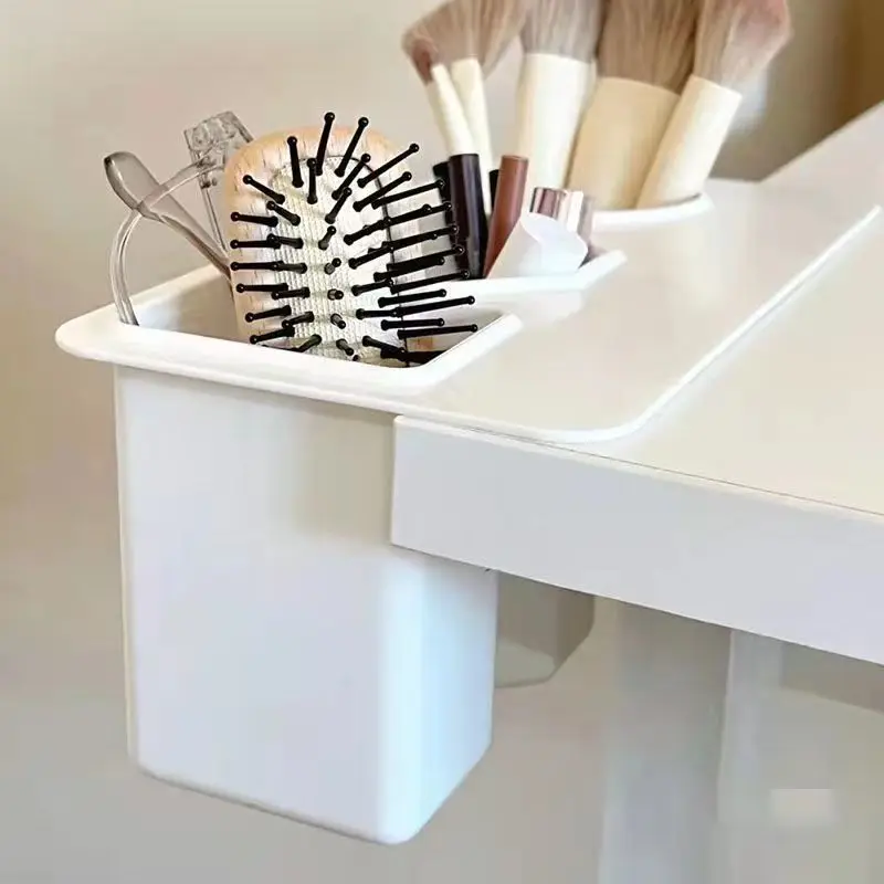 Houseeker Deskside Pen Holder Three Compartments Organiser Case Student Stationery Office Storage Box