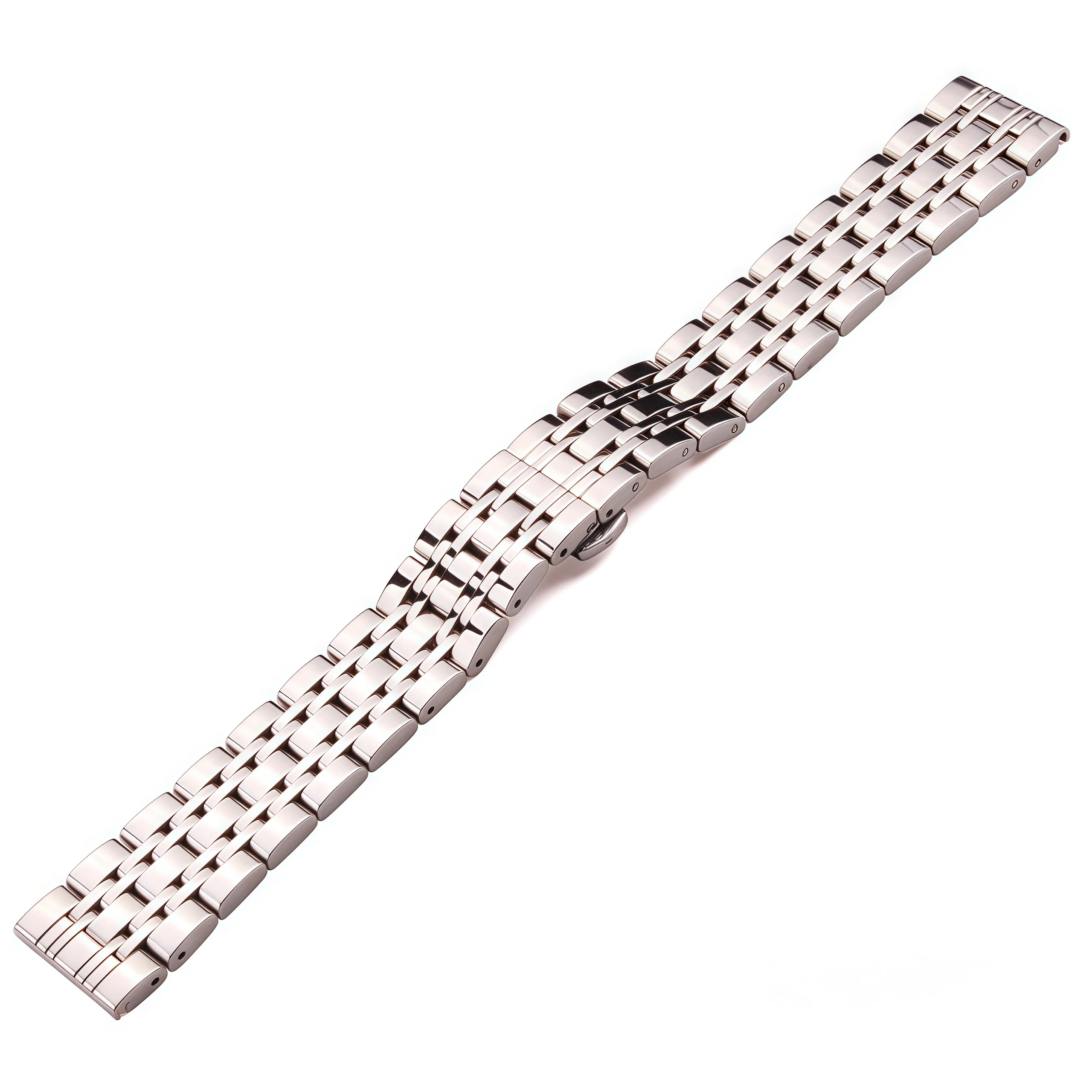 Sleek Polished Stainless Steel Men's Watchband Bracelet
