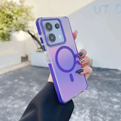 Colorful Magnetic Translucent Phone Case - Matte Candy Finish for Redmi Note14ProPlus (Purple)