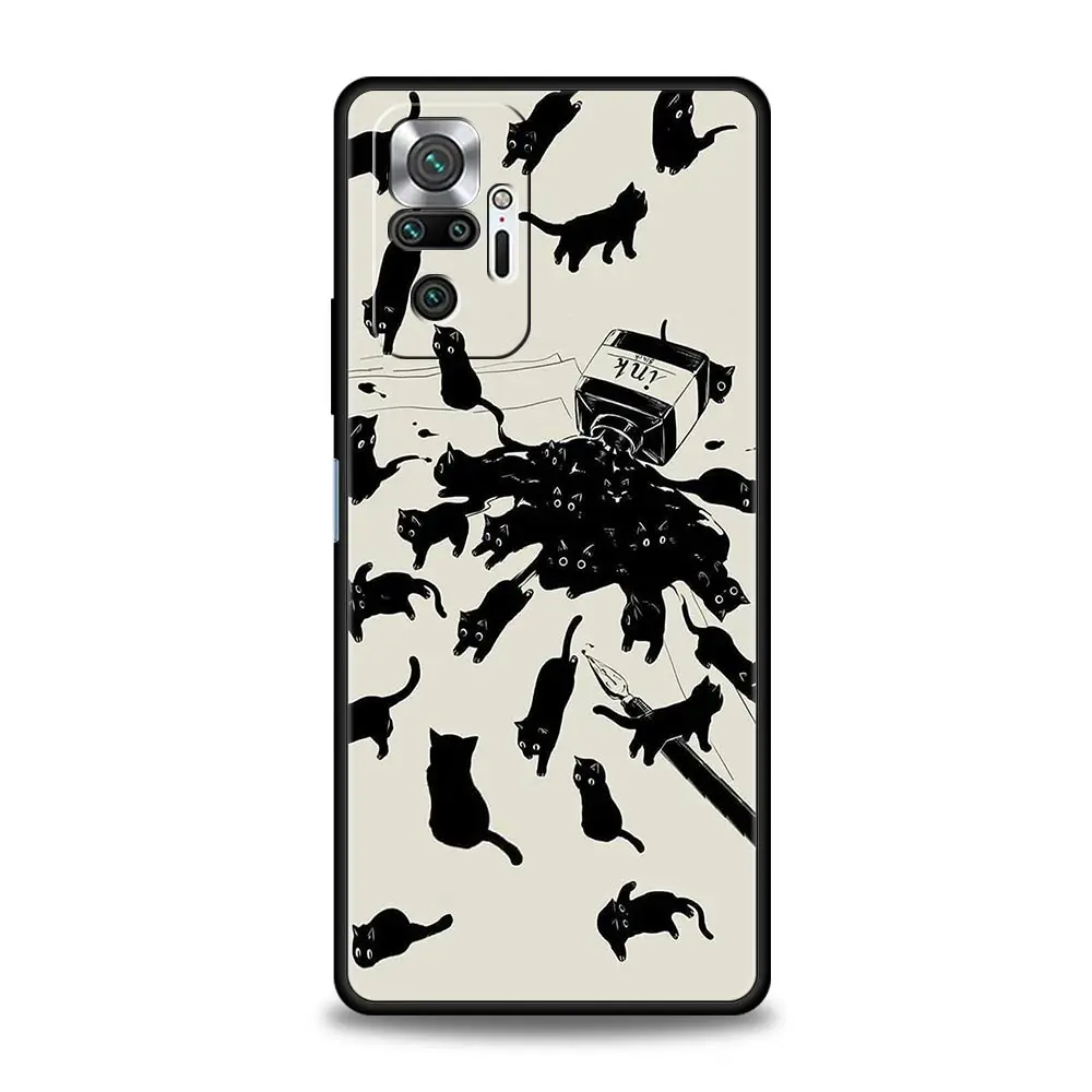 Cartoon Cat Black Phone Case Cover