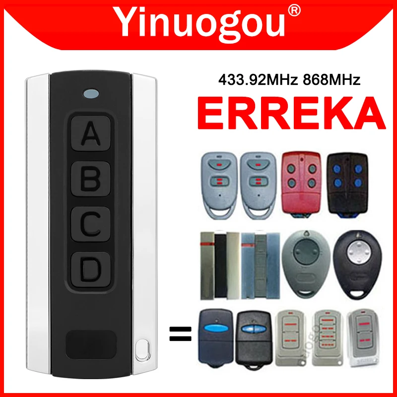 Erreka Iris Roller Sol Lira Vega Roller 433 868 Telecomando Apriporta Garage 433.92Mhz 868Mhz Trasmettitore Controllo Cancello Chiave
