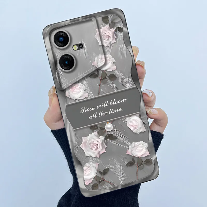 Floral Oil Painting Soft Silicone Phone Case - Fashion Simplicity Design