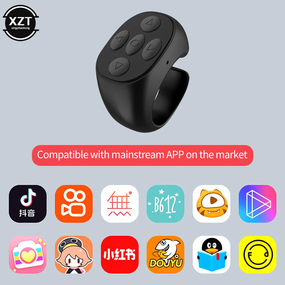 New Mobile Phone Bluetooth Remote Control  Wireless Mobile Photo Turn Page Controller Tiktok Remote Control Ring Controller