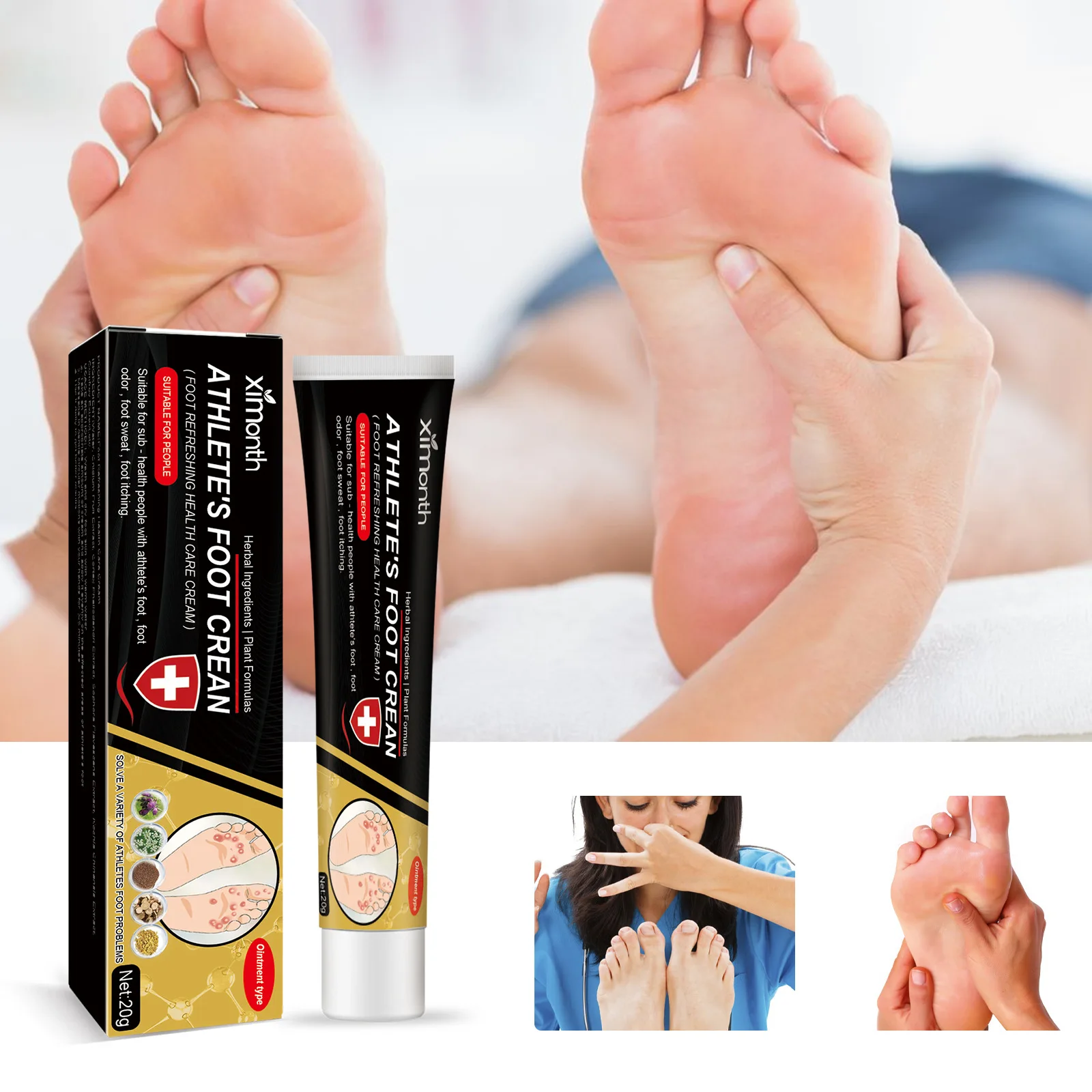 

Крем для ног Athlete предотвращает скатывание вонючих ног, стойкий антибактериальный эффект, быстро удаляет запах ног, снижает зуд, сухой пилинг