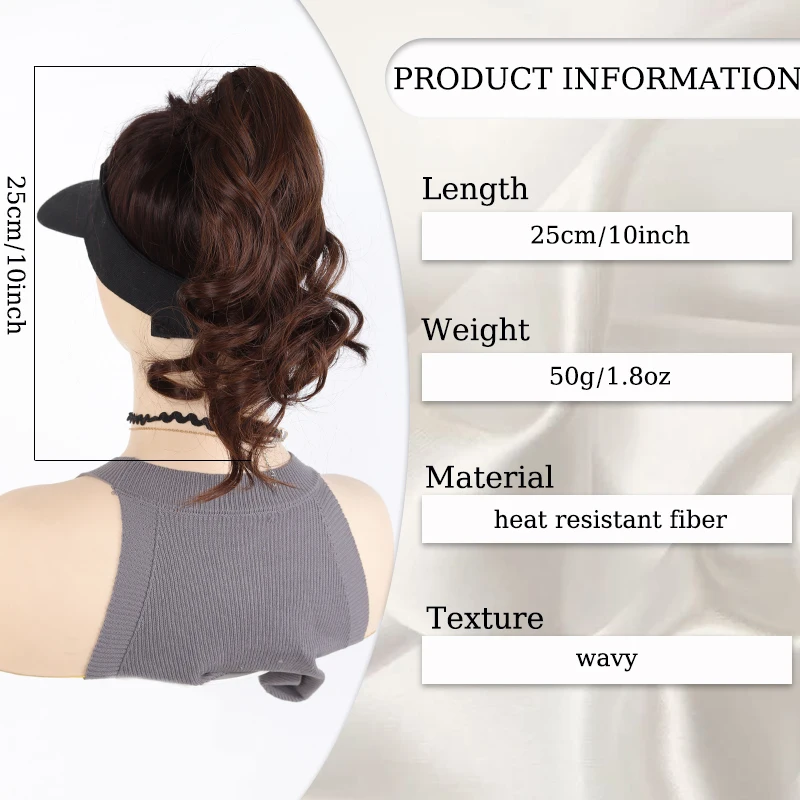 10inch Wavy Hair Ponytail Extensions Wig Claw Clip Effortless Curly Ponytail Hairpiece Crab Hair Clips for Women Daily Party Use