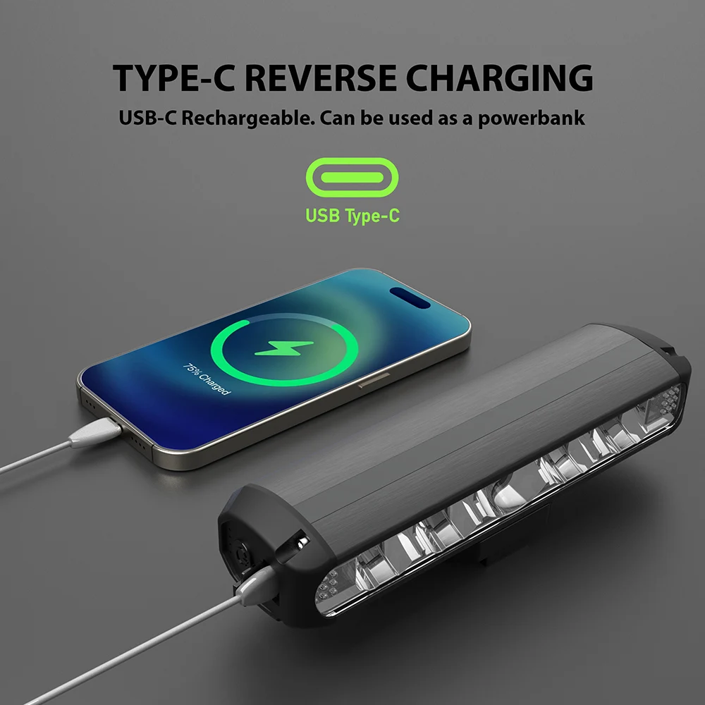 2600 루멘 자전거 라이트 전면 충전식 8000mAh 강력한 자전거 라이트 세트, USB LED 자전거 램프, Mtb 테일 랜턴 및 헤드라이트