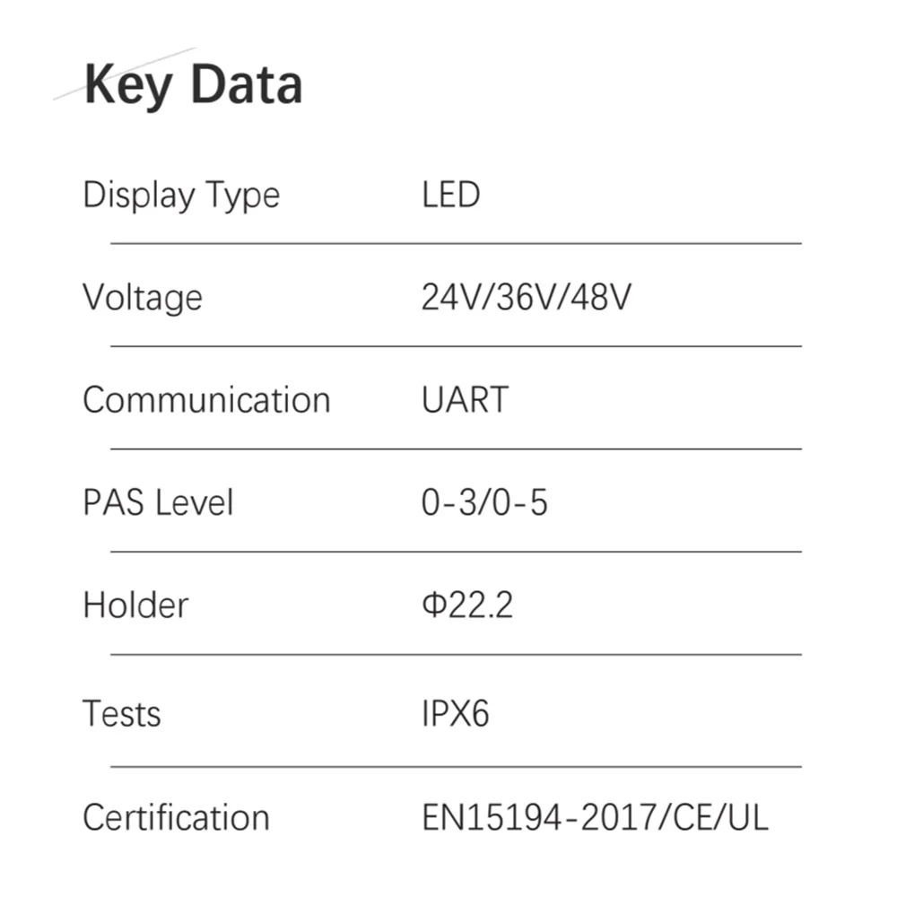 KD59E 전자 자전거 LED 디스플레이 스크린 미터 MTB 전기 스쿠터 자전거 액세서리 용 5핀 24V 36V 48V 속도 컨트롤러