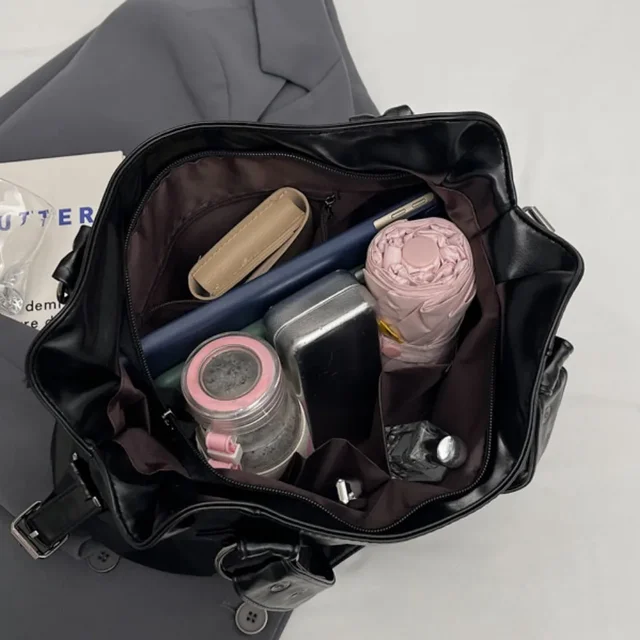 Retro Brand Roomy Shoulder Bag Female Luxury Solid Color Classic Crossbody Bag Large Capacity Style Soft PU Leather Tote Bag 6