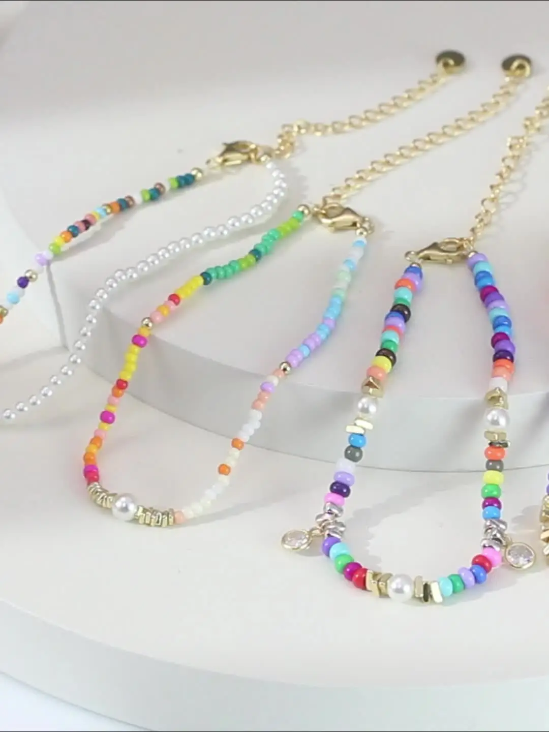 ORSA JEWELS Богемия S925 Красочные бусины Браслет-цепочка Многоцветный маленький