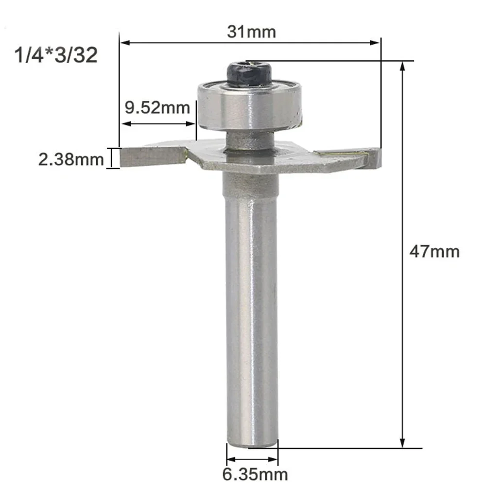 라우터 비트 3.17 2.38mm 밀링 커터 (게임기 목재 보드 슬로팅 고정 T몰딩용)