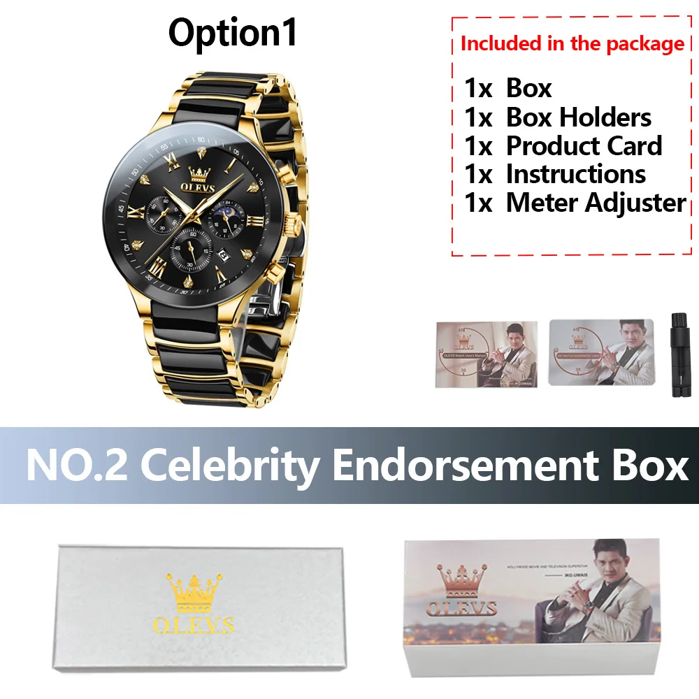 ساعات OLEVS الفاخرة للرجال من الفولاذ المقاوم للصد...