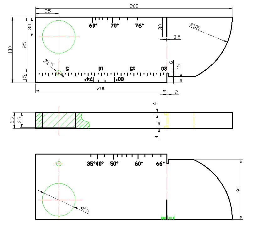 IIW ultrasonic test block (V-1 flaw detection block) JIS-STB-A1 is 